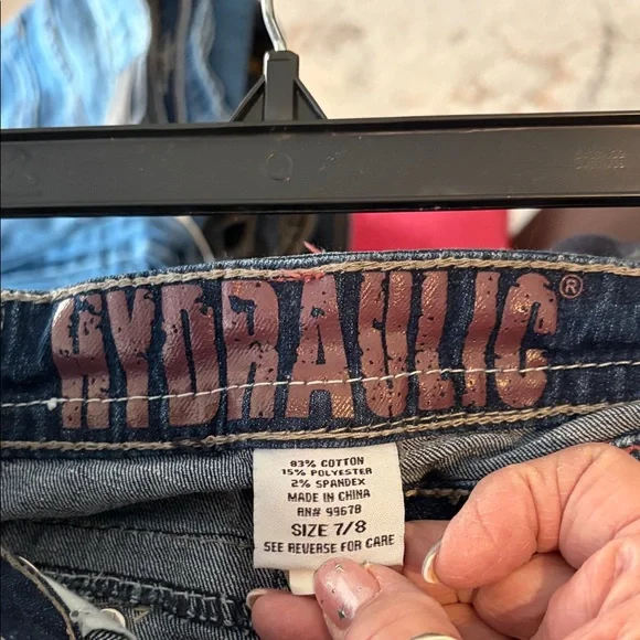 Hydraulic Women's Dark Blue Distressed Cropped Jeans - Picture 3 of 3